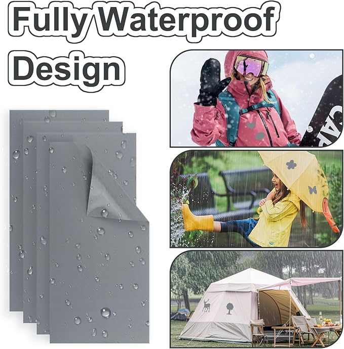 8PCS 7.8x3.9 inch Nylon Repair Patch Self-Adhesive Fabric Patch Down Jacket Repair Patches for Puffer Jackets Tenacious Tape Polyester Waterproof Lightweight Tent Repair Patch Kits for Clothes Bag