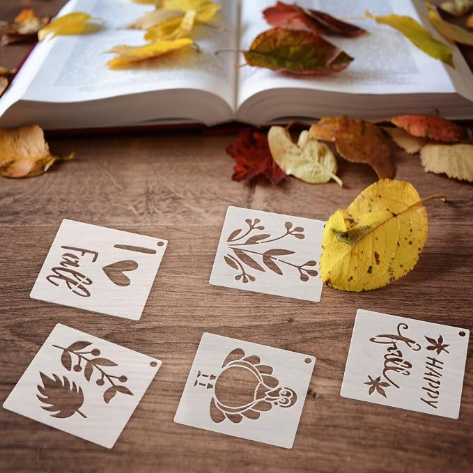 Fainne 100 Pcs 2 Inch Fall Stencils Small Stencils - Image 6