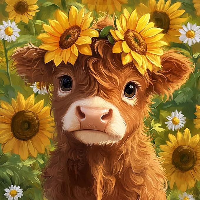 MBNTJHT Highland Cow Paint by Numbers Kit by MBNTJHT