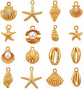 MAYNOS Gold Seashell Charms for Jewelry Making by MAYNOS