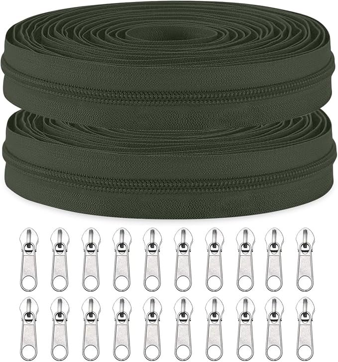 Sawoake #3 Nylon Coil Zippers by The Yard Bulk 10 Yards by Zipper