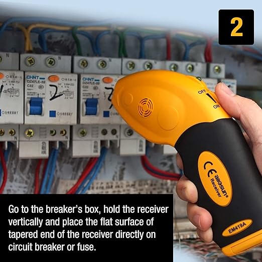 allsun AC 100-120V Circuit Finder Non-Contact Voltage Sensor Auto-Sensing Receiver Transmitter Locates AC Circuits Fuses