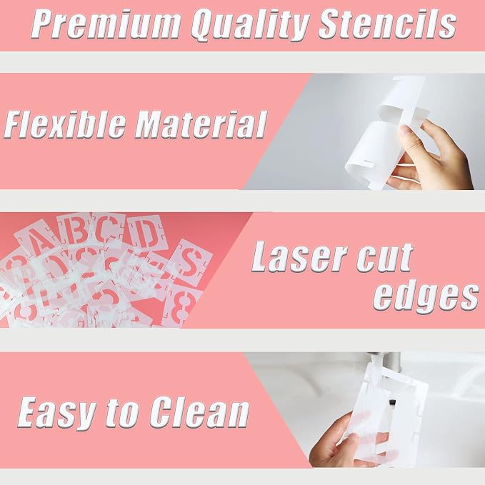 YEAJON 1.5 Inch Letter Stencils Symbol Numbers Craft Stencils, DIY Art Projects - Image 6