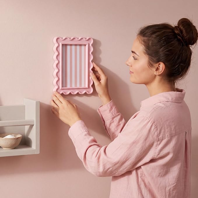 AceOrbit 4x6 Inches Light Pink Flower Wavy Scalloped Picture Frame Cute Wavy - Image 7