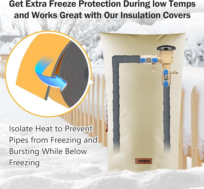 Pipe Insulation Tape, Outdoor Water Pipe Insulation Wrap, Foam Insulation Tape for Outdoor Pipes Winter Freeze Protection, Heat Tape for Water Pipes, Copper Pipes, PVC, AC Line, 4in x 15ft, Grey
