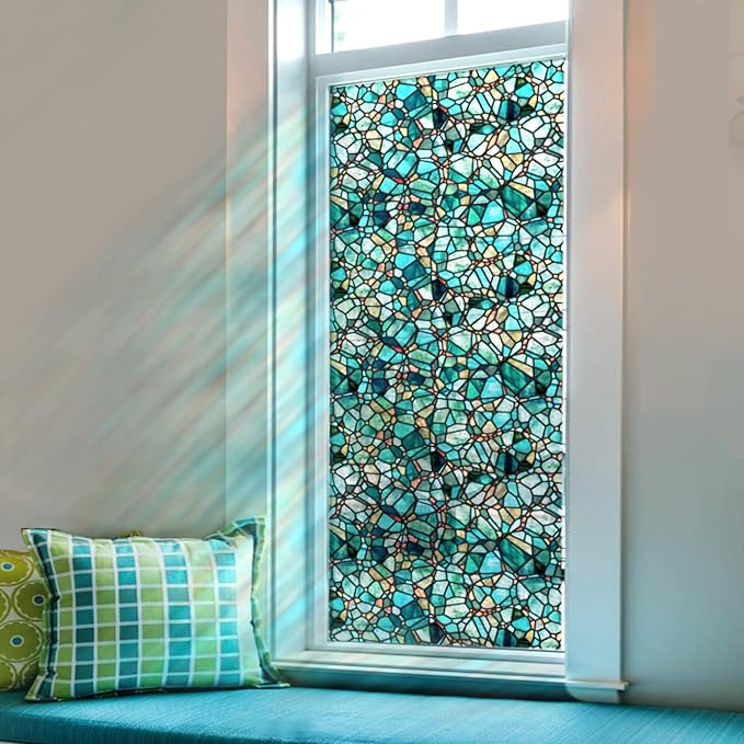 funlife Original Hand-Drawn Privacy Stained Glass Window Film, Single Sided by funlife