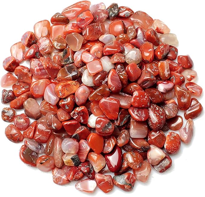 WAYBER Decorative Stones, 2 Lbs/920g Natural Red Agate Pebbles Irregular by WAYBER