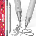 ARTISTRO 2 Silver Dual-Tip Acrylic Paint Pens by ARTISTRO