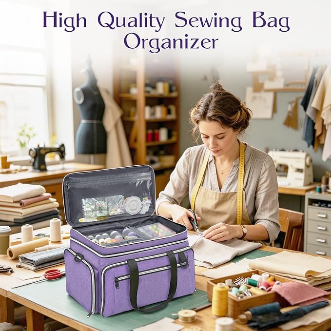 Anitor Large Size Sewing Supplies Organizer, Double Layer Sewing Storage - Image 7