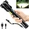 9000 High Lumens Flashlight Rechargeable with COB Work Light Super Bright LED Flashlights Heavy Duty&14 Modes &Waterproof Tactical Powerful Flashlight for Emergencies,Camping,Hiking,Outdoor,Indoor