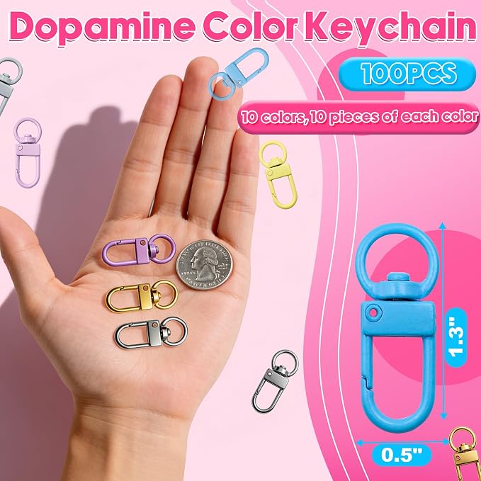 100PCS Dopamine Color Keychain - Image 2