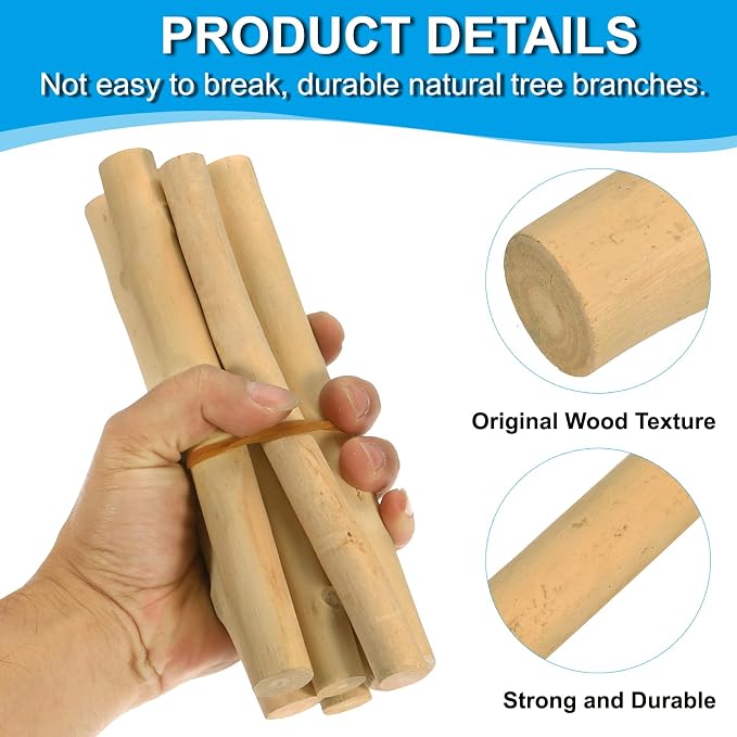 PATIKIL 4 Pcs / 40cm Wood Log Sticks, 0.6-1.2inch in Diameter Natural Driftwood - Image 3
