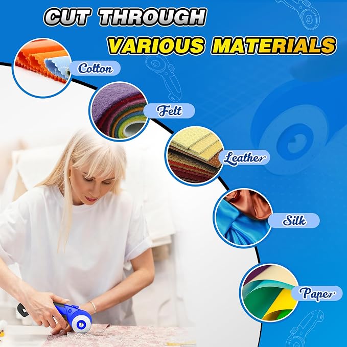 DIYSELF 45mm Rotary Cutter for Fabric, Fabric Cutter Rotary Tool - Image 3