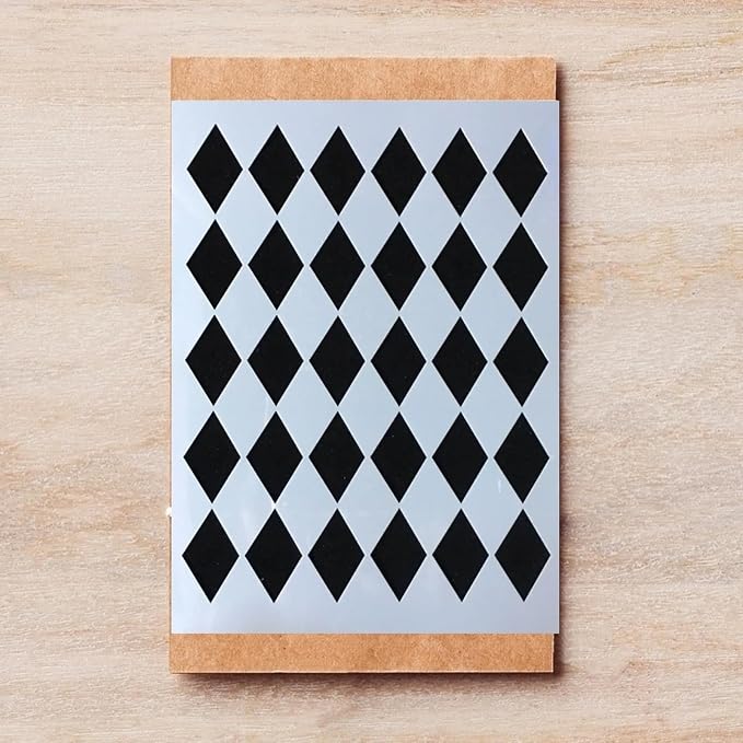 TIAMECH A4 Reusable Checkerboard Harlequin Stencil - Image 2