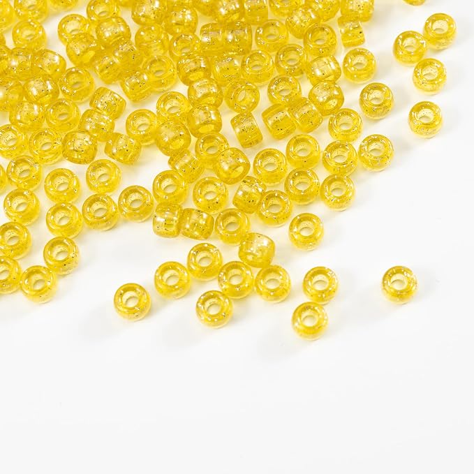 Gxueshan 1000 Pcs Acrylic Plastic White Pony Beads 6x9mm Bulk Kandi Beads - Image 2