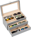 ProCase 3-layer Sunglasses Storage Organizer, 18 Slots Leather Sunglass Box by ProCase