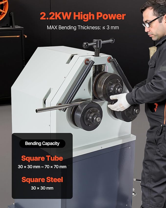 VEVOR 2.2KW Electric Roll Bending Machine, 3-Roller