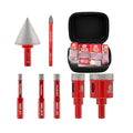 Diamond Core Drill Bit Set - 7pcs (6/8/10/20/35mm+35mm Beveling Chamfer Bit+6mm Carbide Drill Bit) Diamond Hole Saw Kit for Porcelain Ceramic Tile Marble Granite