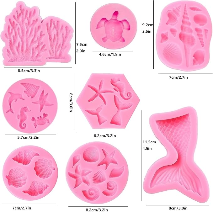 Mermaid Theme Cake Mold, Coral Silicone Mold Cupcake Toppers Mold - Image 2