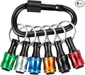1/4 Bit Holder Keychain 6pc, 1/4 inch Hex Shank Bit Holders, Quick Release Bit Holder For Nut Driver, Screwdriver & Drill Bits w/Key Chain Carabiner