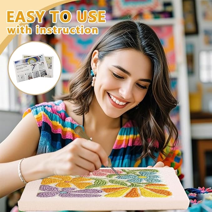 Doodlream Large Flower DIY Punch Needle Embroidery Kit - Image 3