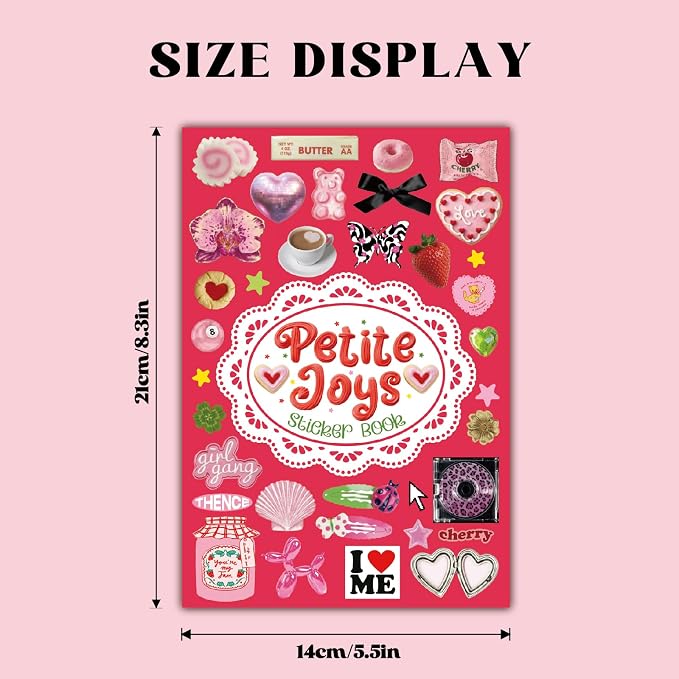 PRSTINCOL Sweetheart Vintage Style Sticker Book, 30 Pages of Aesthetic Stickers - Image 4