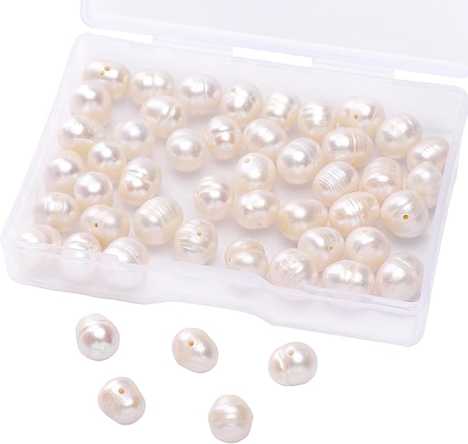 Natural Pearl Beads Potato 7-8mm White Freshwater Cultured Loose Gemstone Beads for DIY Jewelry Making 13.8''/Strand HQ