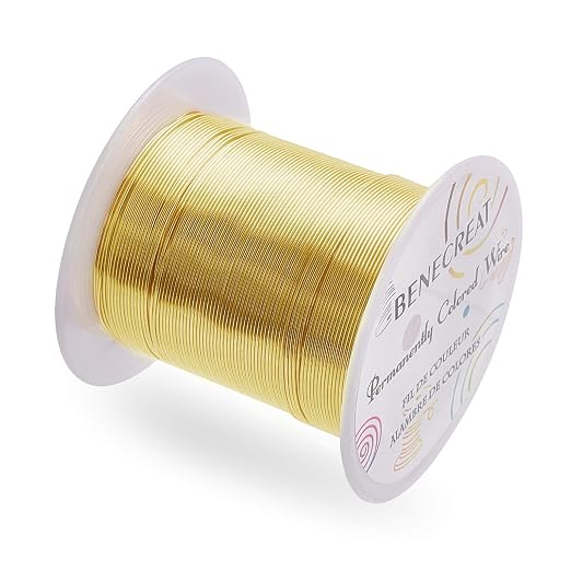 BENECREAT 22 Gauge 164FT Tarnish Resistant Gold Wire Jewelry Beading Wire - Image 8
