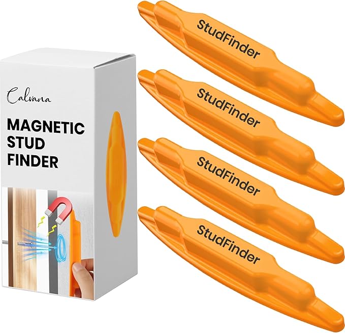(4-Pack) Calvana Magnetic Stud Finder Wall Scanner, Stud Finder Magnet, Wall Detector Scanner, Compatible with All Drywall Construction, No Batteries Required, Wall-Friendly Construction，Easy to Use