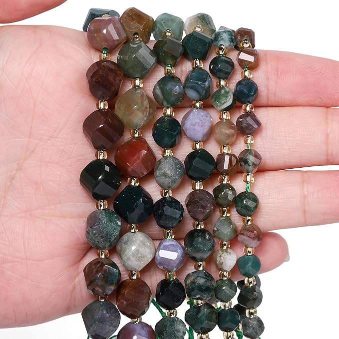 34pcs Natural Indian Agate Stone Beads - Image 4