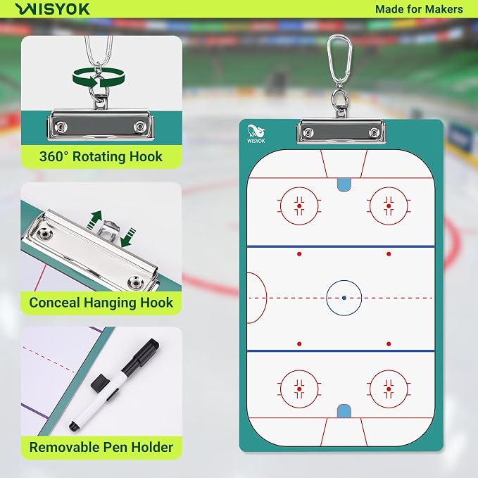 WISYOK Hockey Clipboard for Coaches, Dry Erase | - Image 4