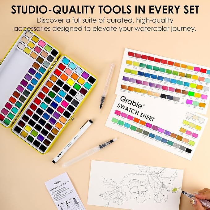 Grabie 100 Colors Premium All-In-One Watercolor Paint Set - Image 4
