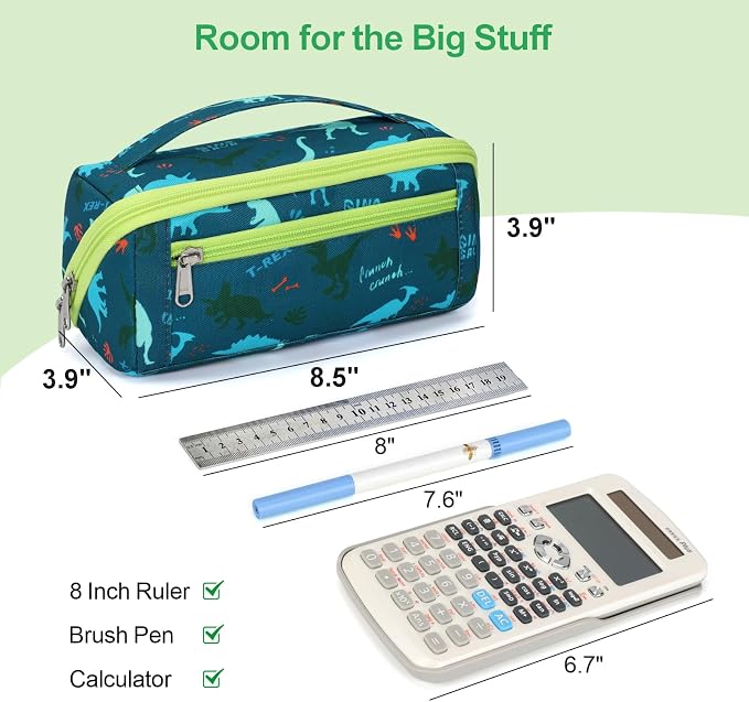 Large Pencil Case for Boys, Durable Pencil Pouch for School, Wide Opening Soft - Image 2