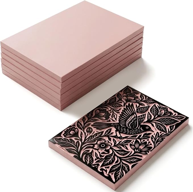 6 Pack Linoleum Blocks for Printmaking, 4x6 Inch Soft Rubber Carving Blocks for by Unknown