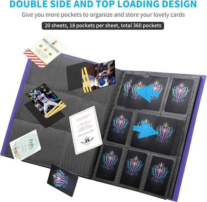 Card Binder, Upgraded 9 Pockets Trading Card Collection Binder - Image 2