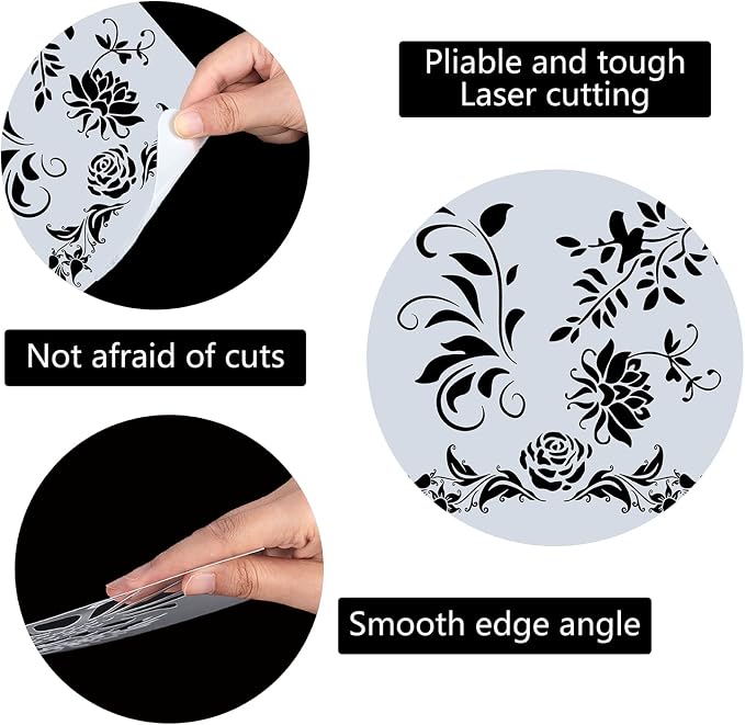 GORGECRAFT Large Rose Vines Stencil Flowers Stencils - Image 3