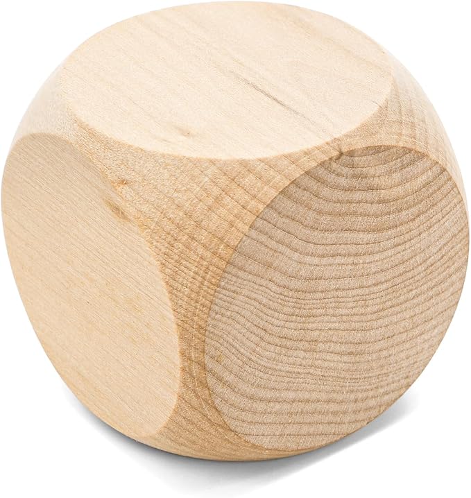 ZEAYEA 20 Pcs Blank Wooden Dice, 2 inch Unfinished Square Blocks, Blank 6 Sided - Image 3