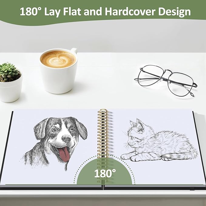 Forvencer 2 Pack Blank Spiral Notebook, 100GSM Thick Paper, Art Sketchbook - Image 4