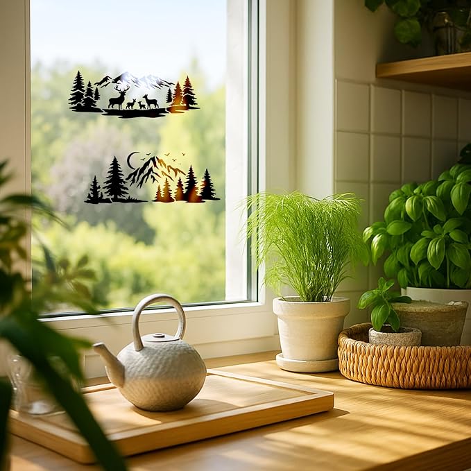 INFUNLY 15Pcs Forest Mountain Painting Stencil - Image 6