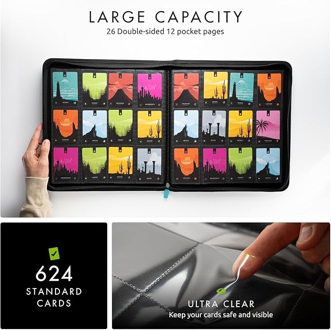 Vault X 12 XL Pocket Zip Binder, 624 Cards, Exo-Tec Material, 26 Side-Loading - Image 4