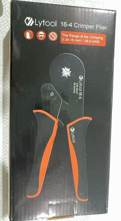 Lytool Ferrule Crimping Tool Kit AWG28-5 (0.08-16mm²), Wire Ferrule Crimper, Self-Adjustable Ratchet Wire Square Jaw Crimping Pliers for Wire Ferrules Terminals
