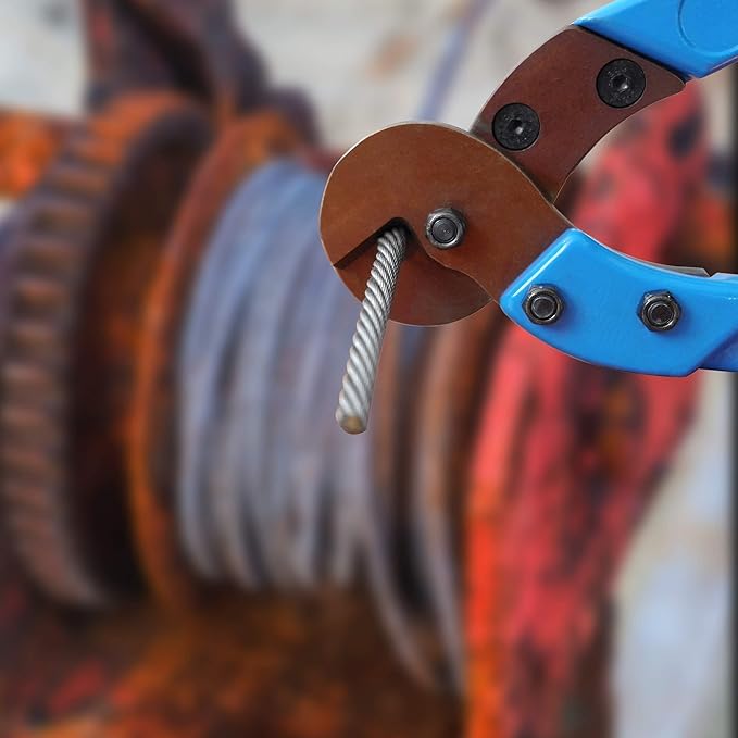 SANIK Long Hand Cable wire Cutter, MAX 100mm2, Carbon Steel Blades Cut Up To Φ10mm Steel Wire Ropes/Φ 7mm Steel Bar, 23.6Inch