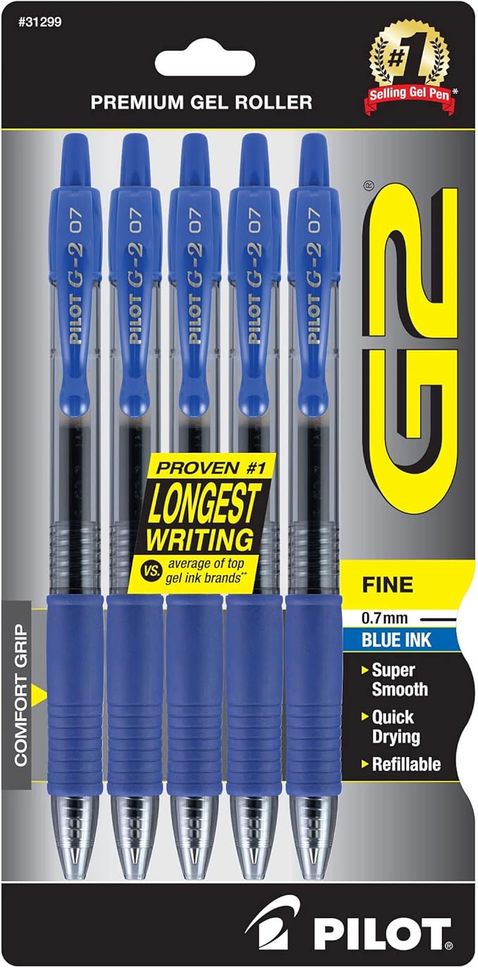 Pilot G2 Premium Gel Roller Pens, Fine Point 0.7 mm, Journaling, and Office by PilotCorporationofAmerica
