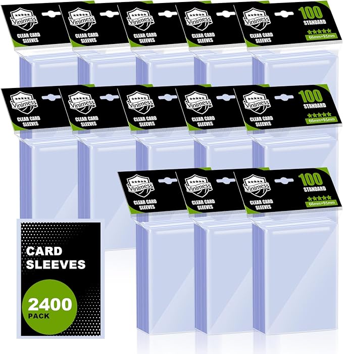 2400 Counts Card Sleeves for Trading Cards, Soft Penny Sleeves Clear Baseball by Unknown