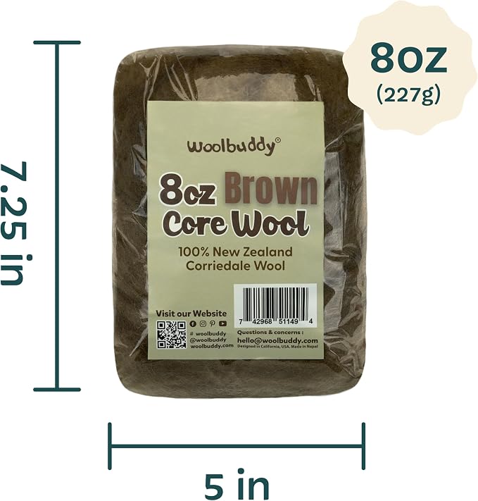 Woolbuddy Core Wool 8oz for Needle Felting, Handmade Wool Roving for Needle - Image 5