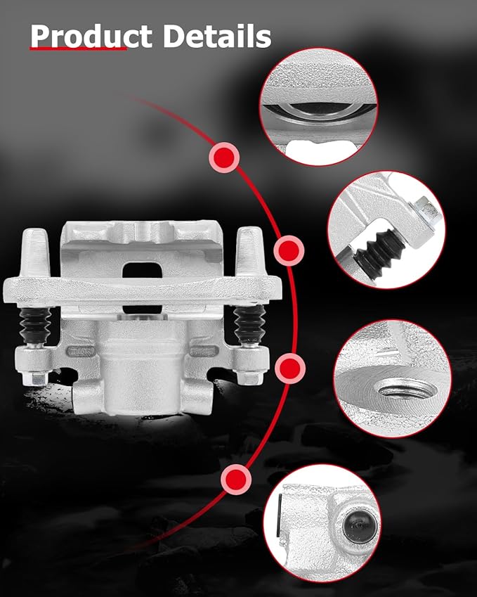 cciyu Rear Left Brake Caliper Assembly w/Bracket 18B5105 For Chrysler 2007-2014,For Dodge 2008-2014,For Jeep 2007-2017,For Mitsubishi 2008-2016