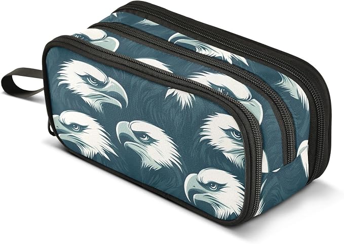 Eagles Head Pencil Case Box Boys Girls Large Pencil Pouch Zipper Compartments by BOENLE-WELCOMEYOURCOMING