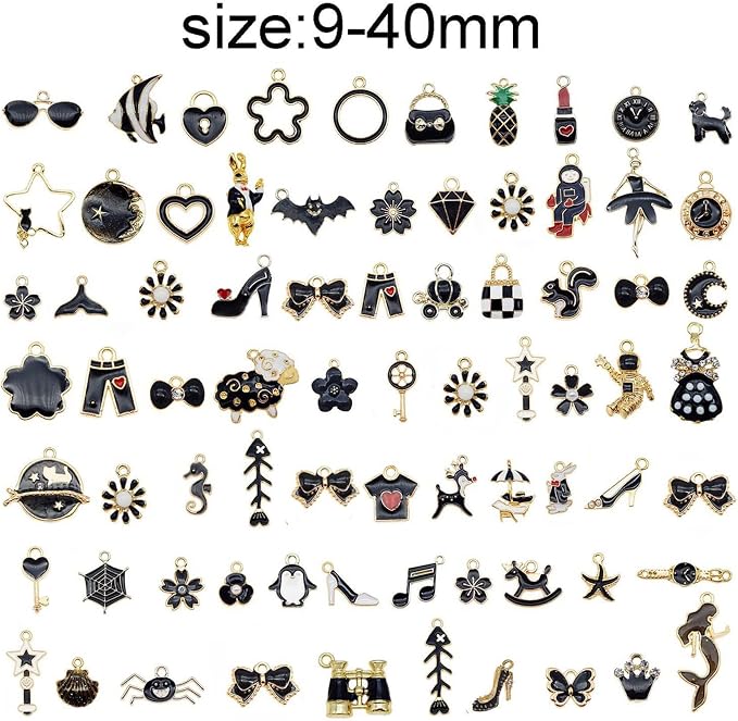 30pcs Mixed Enamel Charms Pendants - Image 2