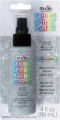 Tulip Fabric Paint, Permanent Spray on Paint, 4 fl oz Sparkling Star Silver by Tulip