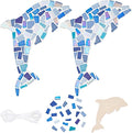 WEBEEDY Make 2 Dolphin Glass Mosaic Kit Creativity DIY Mosaic Kit by WEBEEDY